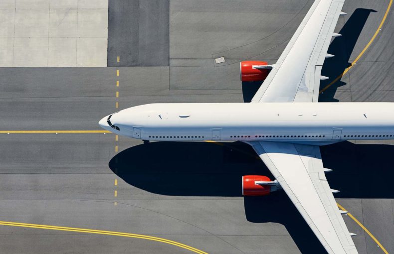Airplane taxiing to runway before take off